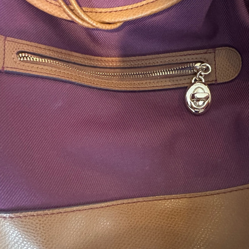 Coach Plum and Tan Backpack - Picture 5 of 13